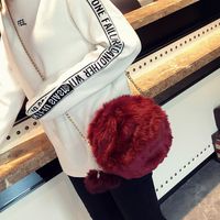Winter Mini Chain Casual Plush Bag Fashion Hair Ball Shoulder Messenger Bag main image 6