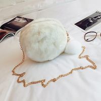 Winter Mini Chain Casual Plush Bag Fashion Hair Ball Shoulder Messenger Bag sku image 1