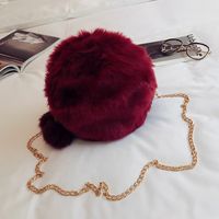 Winter Mini Chain Casual Plush Bag Fashion Hair Ball Shoulder Messenger Bag sku image 2