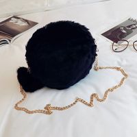 Winter Mini Chain Casual Plush Bag Fashion Hair Ball Shoulder Messenger Bag sku image 4