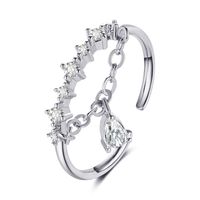 Korean Diamond Zircon Pendant Open Ring sku image 2