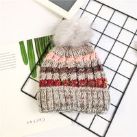 Cute Hairy Thickened Color Matching Knitted Hat sku image 6