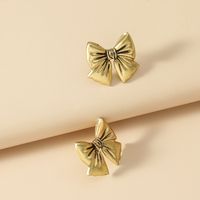 Retro Distressed Metal Bow  Korean Fashion Simple  Earrings main image 3