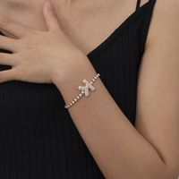 Fashion  Creative Alloy New  Letter  Simple Micro Diamond Bracelet main image 5