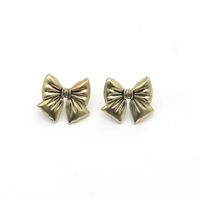 Retro Distressed Metal Bow  Korean Fashion Simple  Earrings sku image 1