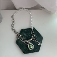 Einfache Metallkette Smaragd Halskette main image 6