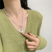 Korea  Long  Freshwater Pearl Flower  Necklace main image 5