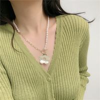 Korea  Long  Freshwater Pearl Flower  Necklace main image 6