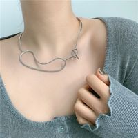 Metal Ot Buckle  Clavicle  Necklace main image 3
