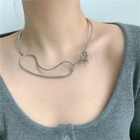 Metal Ot Buckle  Clavicle  Necklace main image 4