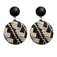 New  Creative Retro Bohemian Woven Hollow Round Earrings main image 3