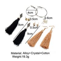 New  Diamond Tassel 6 Pairs Of Earrings  Set main image 5