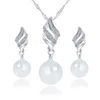 Fashion New Simple Pearl  Necklace Earrings  Set main image 2