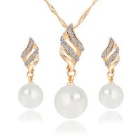 Fashion New Simple Pearl  Necklace Earrings  Set main image 3