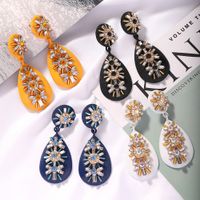 Bohemian Ethnic Style  Fashion Diamond Drop-shaped Alloy Long Earrings main image 3
