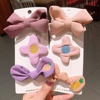 Korean Cute  Corduroy Bow  Hairpin Set main image 3