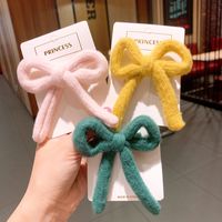 Korean New  Wool Bow  Cute Embroidery Flowers Bb Clip main image 4