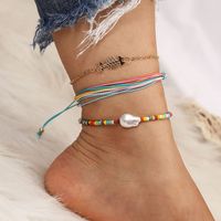 Bohemian Beach Hand-woven Fishbone Rope Multilayer Anklet main image 1