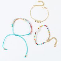 Bohemian Beach Hand-woven Fishbone Rope Multilayer Anklet main image 4