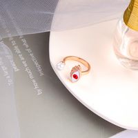 Fashion  Drip Glaze Opening Adjustable Pearl Index Finger Ring main image 1