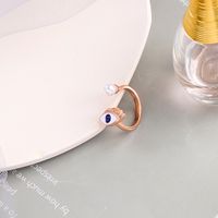 Fashion  Drip Glaze Opening Adjustable Pearl Index Finger Ring main image 5