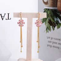 Korean Tassel Long Flower Earrings main image 3