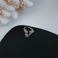 Koreas Mikro-eingelegter Verstellbarer Ring Aus Zirkon-schneeflocken-sternfaltenöffnung sku image 1