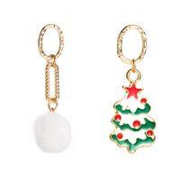 New Alloy Oil Dripping Asymmetric Christmas Tree Earrings sku image 1