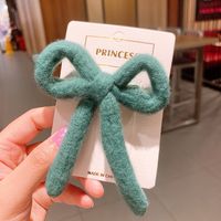 Korean New  Wool Bow  Cute Embroidery Flowers Bb Clip sku image 3