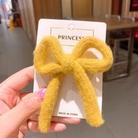 Korean New  Wool Bow  Cute Embroidery Flowers Bb Clip sku image 4