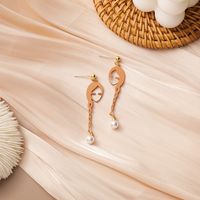 925 Silver Needle  Korea New  Retro Geometric  Hollow Long Earrings sku image 5