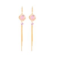 Simple  Long Rose Flower Tassel Earrings sku image 2