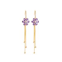 Korean Tassel Long Flower Earrings sku image 3