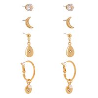 Hot-selling  Simple  Star And Moon Rhinestone Stud Earrings main image 6