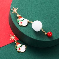 Hot Selling Christmas  Alloy Drop Oil S925 Silver Needle Asymmetric Hair Ball Earrings main image 1