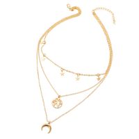 New Alloy  Creative Stars Moon Map Multilayer Necklace main image 4