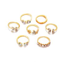 New Fashion  Diamond Butterfly Flower 7-piece Retro Crystal Ring main image 6