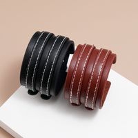 Hot Selling Multi-layer Pu Leather  Simple  Punk Bracelet main image 3
