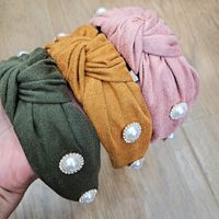 Korean  Simple Wash Face Wide-brimmed Pearl Headband main image 3