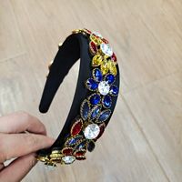 Retro Color Rhinestone  Wide-brim Hairpin Super Flash Crystal Headband main image 4