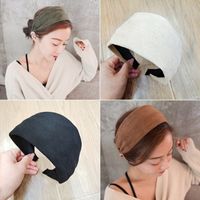 Korea's New Suede  Wide-sided Solid Color  Headband main image 1