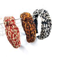 Retro  Leopard Print Folds Knotted Hair Band main image 3