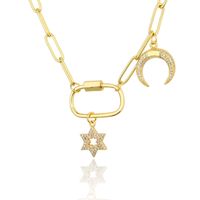 Fashion  Diamond-studded Star Moon Necklace main image 2