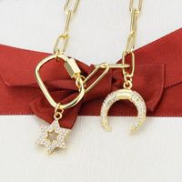 Fashion  Diamond-studded Star Moon Necklace main image 3