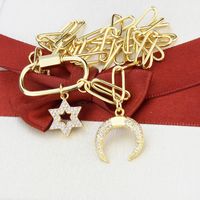Fashion  Diamond-studded Star Moon Necklace main image 5