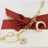 Fashion  Diamond-studded Star Moon Necklace main image 6