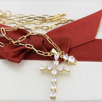 New Diamond Cross Necklace main image 6