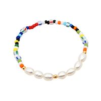 Bohemian Colored Rice Bead Letters Multi-layered  Simple  Natural Freshwater Pearl Bracelet sku image 3