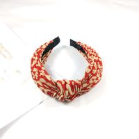 Retro  Leopard Print Folds Knotted Hair Band sku image 2