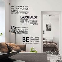 Règles De La Maison Dans Cette Maison Stickers Muraux Amovibles En Pvc main image 3